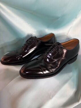 Johnston & Murphy Men’s Black Calf Leather Cap-Toe Oxford Dress Shoes Sz 13